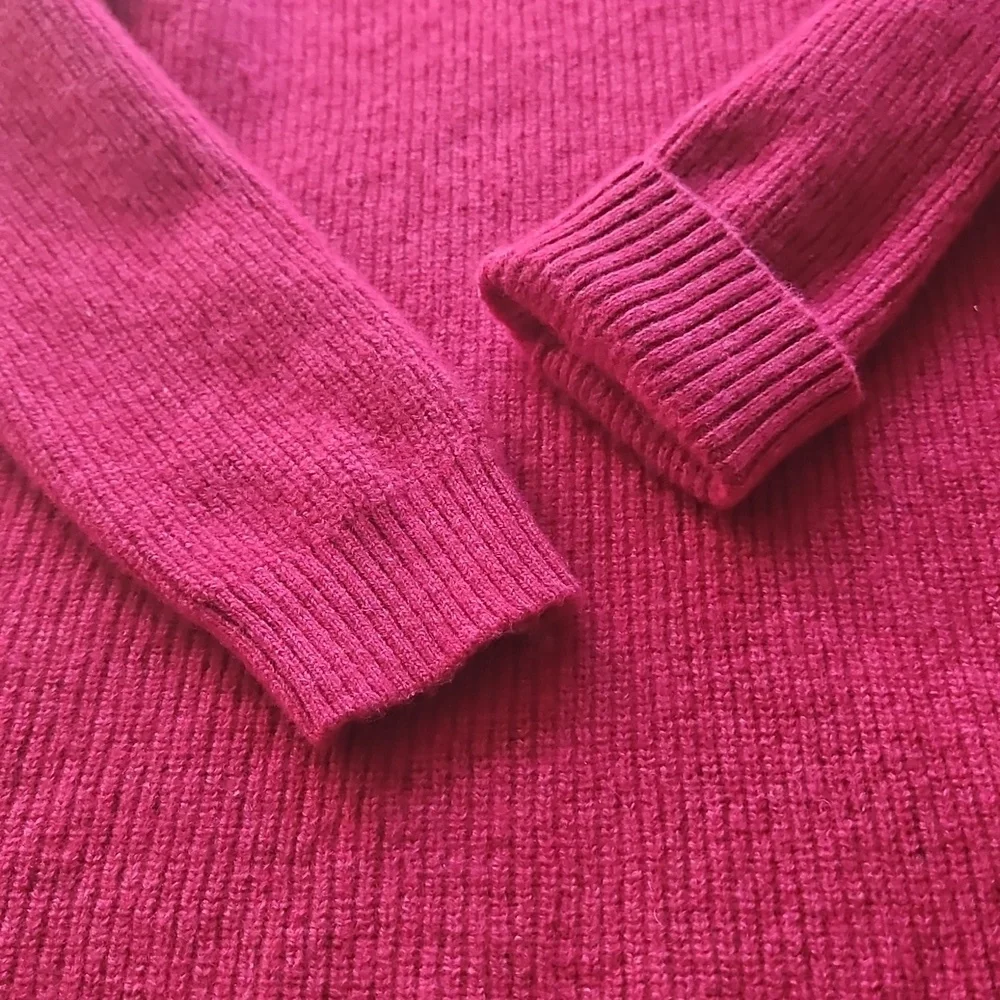 Tahari Pink Merino Wool Blend Cowl Neck Sweater XL - Picture 6 of 13